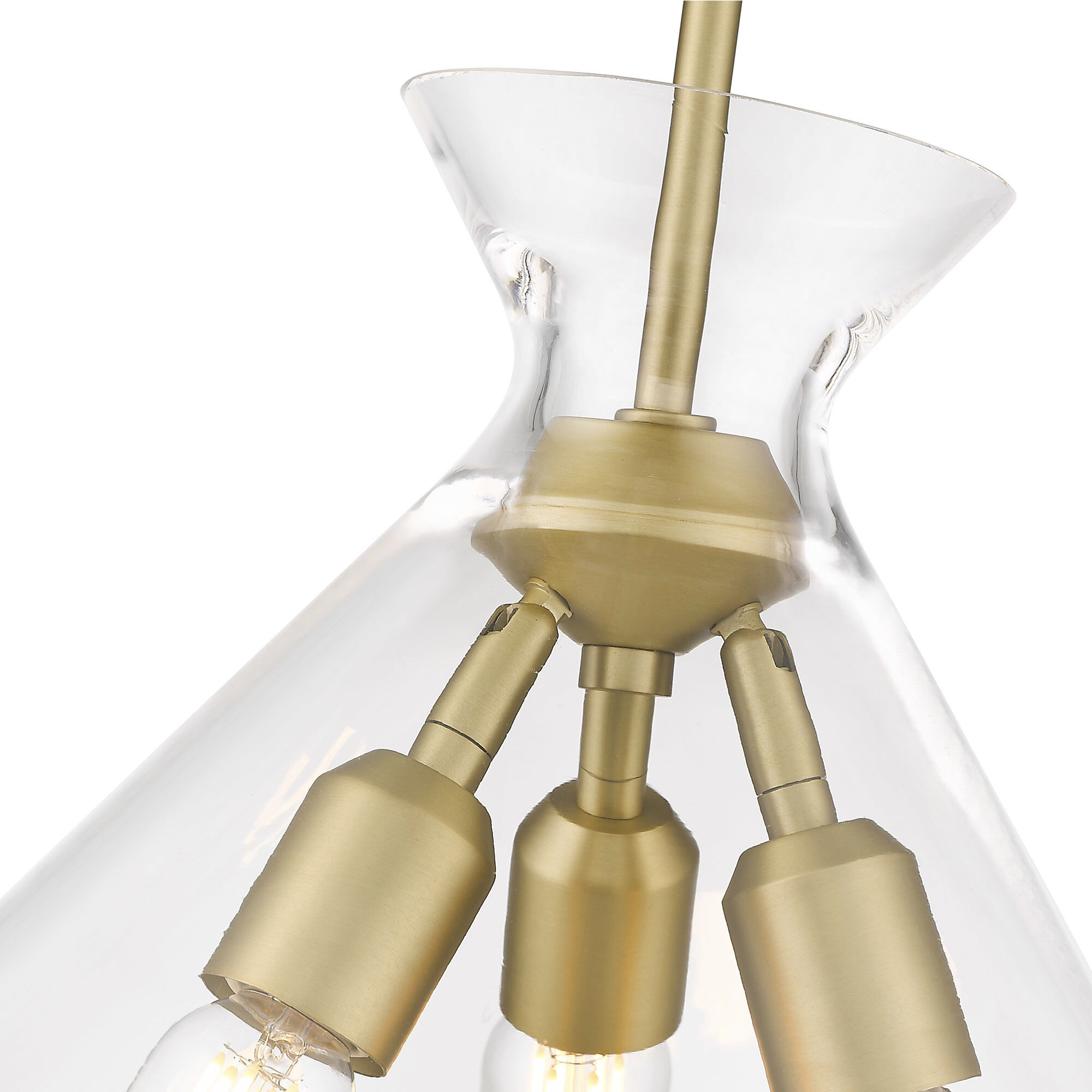 Malta Pendant Ceiling Light in Brushed Champagne Brass