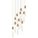 Aydin LED 20.7 inch Aged Gold Brass Pendant Ceiling Light