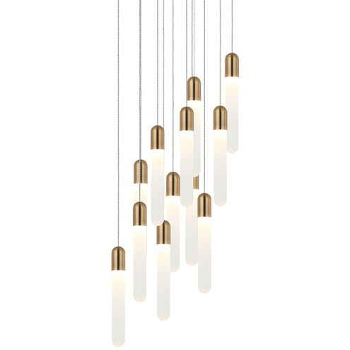 Aydin LED 20.7 inch Aged Gold Brass Pendant Ceiling Light