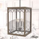 Chevron 4 Light 14 inch Rustic Iron and French Oak Lantern Pendant Ceiling Light, Small