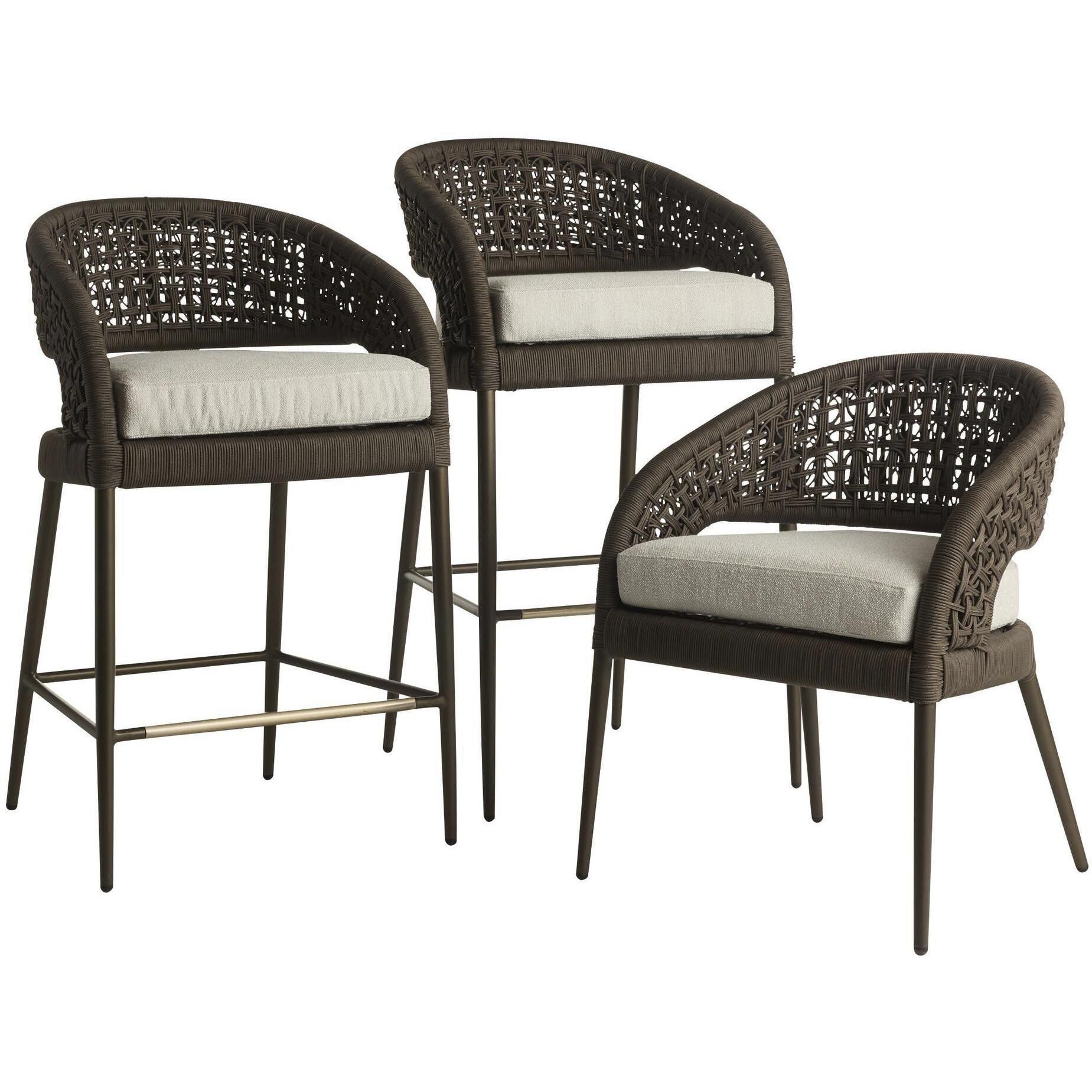 Juri Porpoise and Charcoal Brown with Dark Gray Outdoor Dining Chair