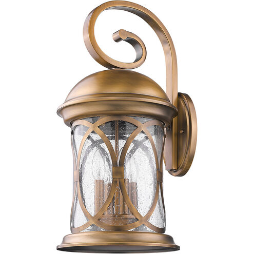 Lincoln 4 Light 23 inch Antique Brass Exterior Wall Mount