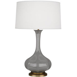 Pike 31.88 inch 150.00 watt Smoky Taupe Table Lamp Portable Light in Aged Brass
