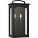 C&M by Chapman & Myers Modesto 2 Light 19.25 inch Textured Black Outdoor Wall Lantern