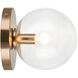 Cosmo Wall Sconce Wall Light in Aged Gold Brass and Clear
