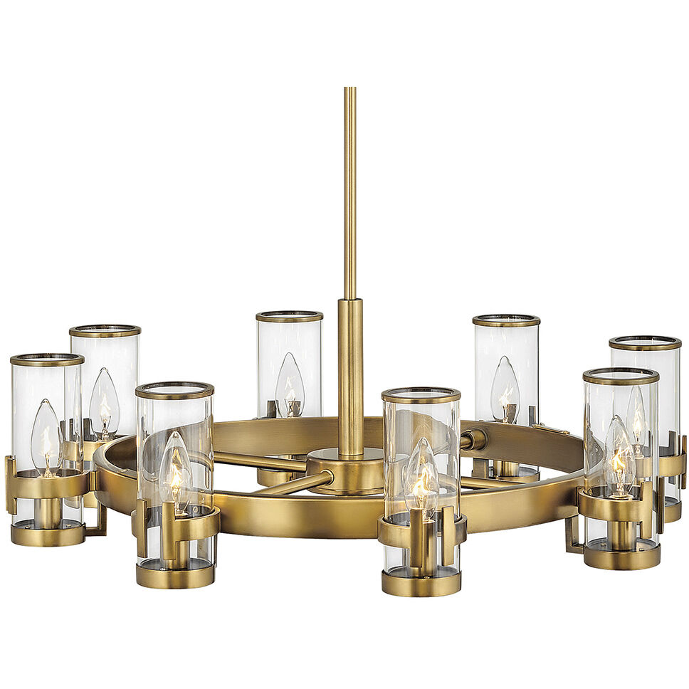 Reeve 8 Light 27 inch Heritage Brass Indoor Chandelier Ceiling Light