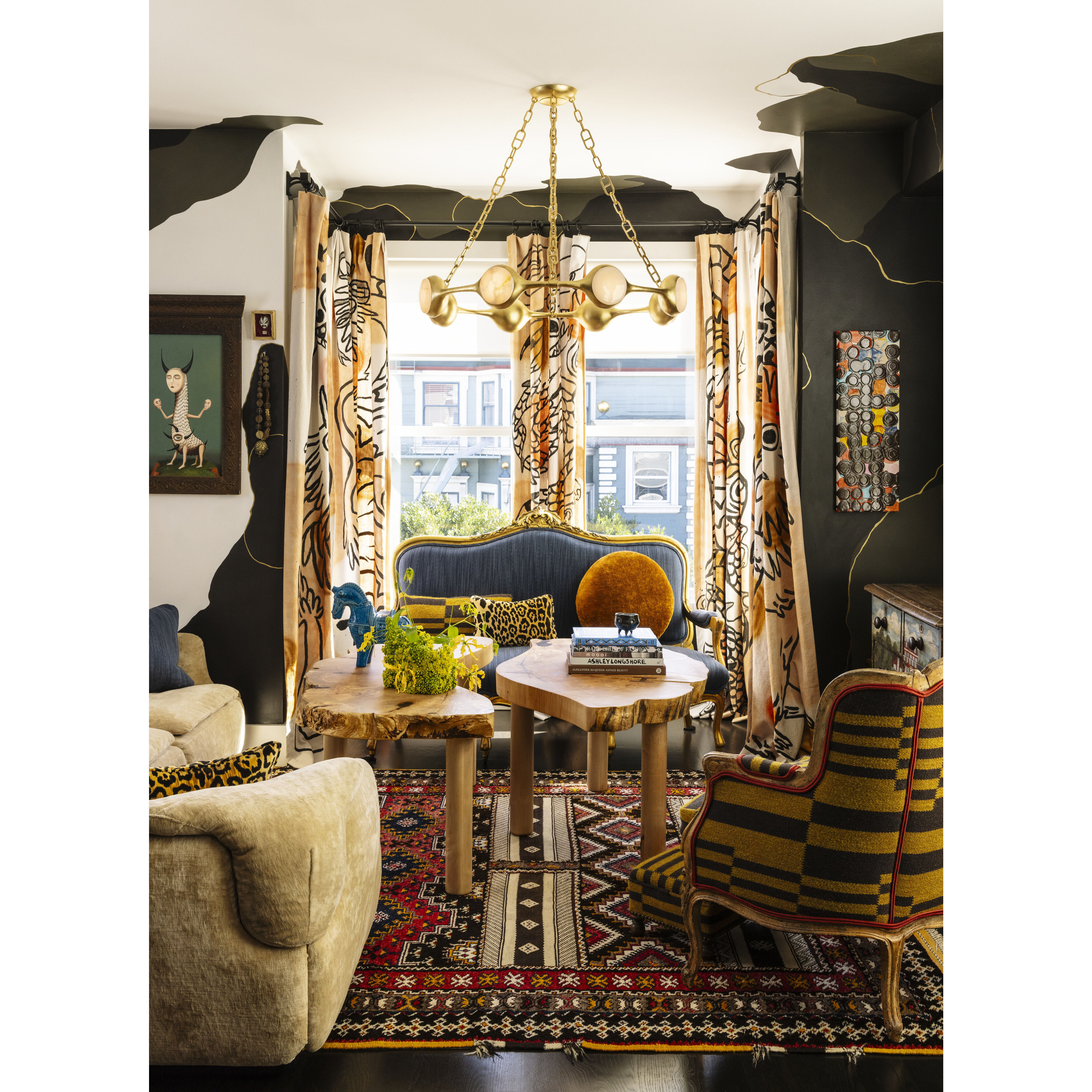 Riviere LED 40 inch Vintage Gold Leaf Chandelier Ceiling Light