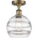 Edison Rochester 1 Light 8 inch Brushed Brass Semi-Flush Mount Ceiling Light in Clear Glass