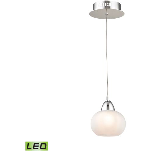 Ciotola 1 Light 6 inch Chrome with White Mini Pendant Ceiling Light in White Opal