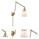 Small Cone 30 inch 3.50 watt Antique Brass Swing Arm Wall Light, Franklin Restoration