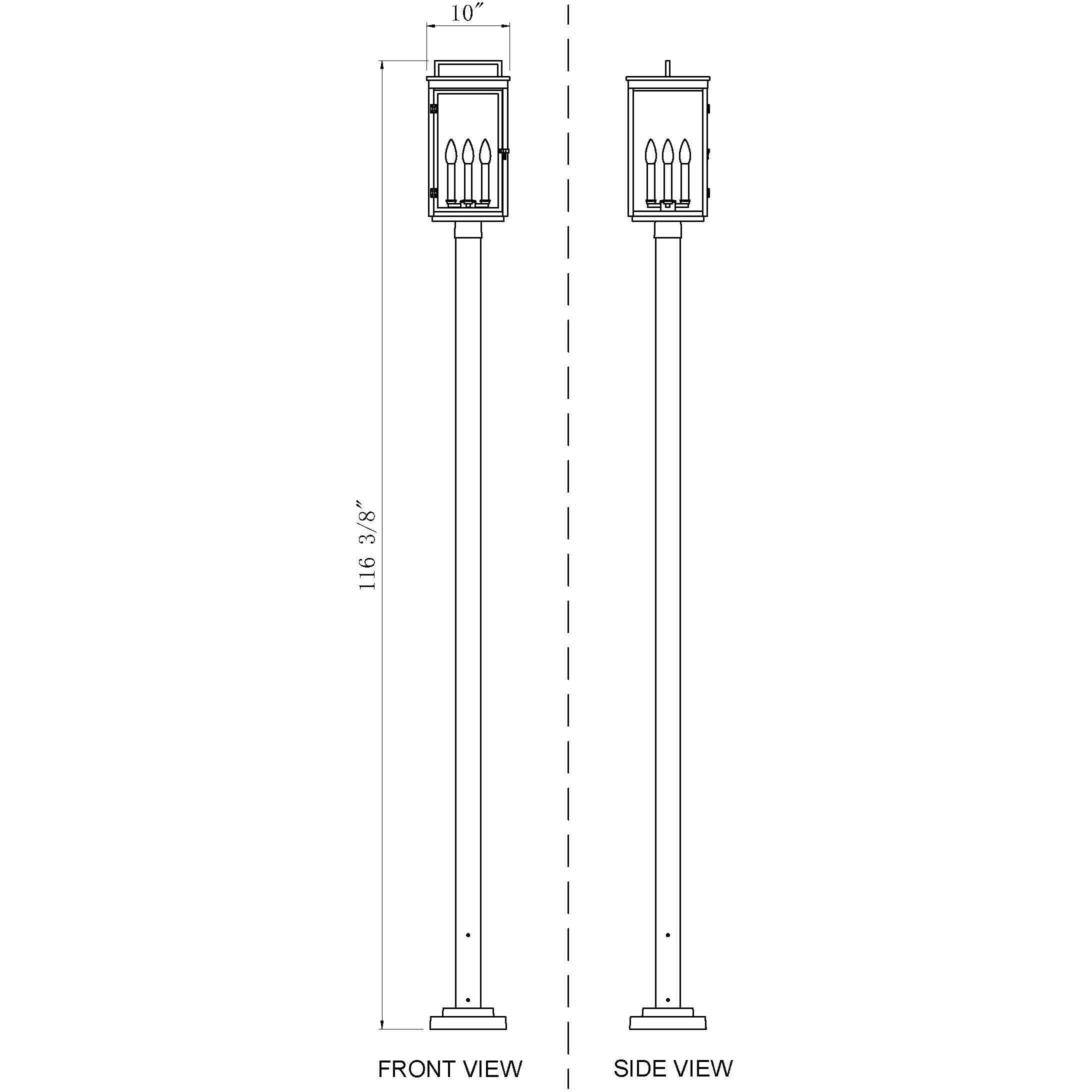 Hartwell 4 Light 115.25 inch Sand Black Outdoor Post Mounted Fixture