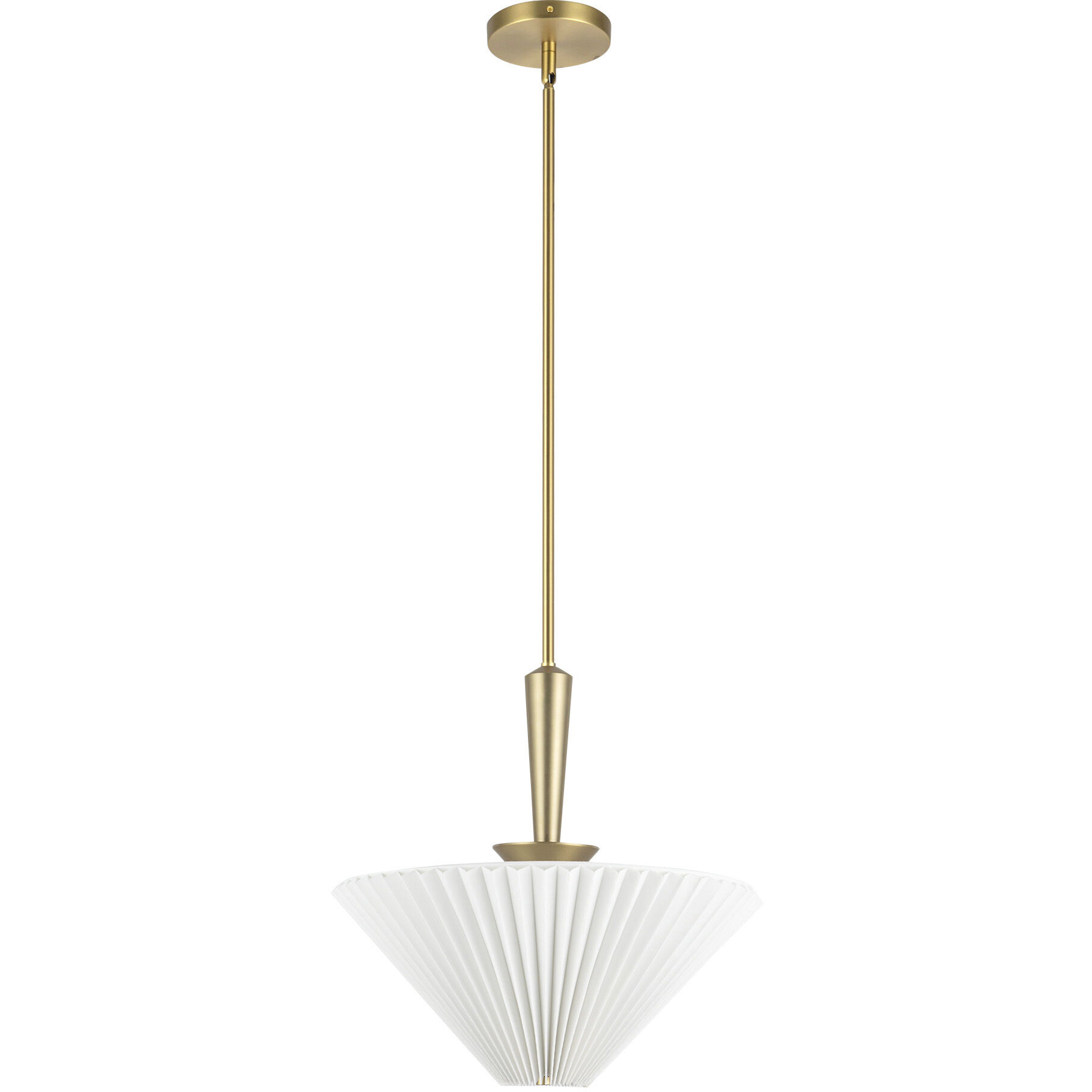 Alora Mood Bridgette Pendant Ceiling Light in Brushed Gold and Folded White, Linen Shade