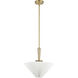 Alora Mood Bridgette Pendant Ceiling Light in Brushed Gold and Folded White, Linen Shade