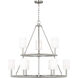 Drew & Jonathan Egmont 9 Light 36 inch Brushed Steel Chandelier Ceiling Light