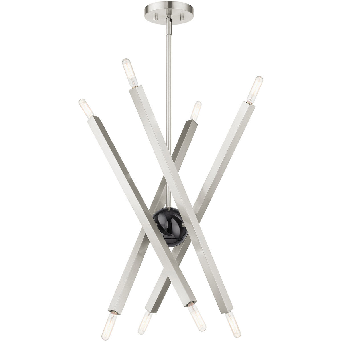 Monaco 8 Light 26 inch Brushed Nickel Chandelier Ceiling Light