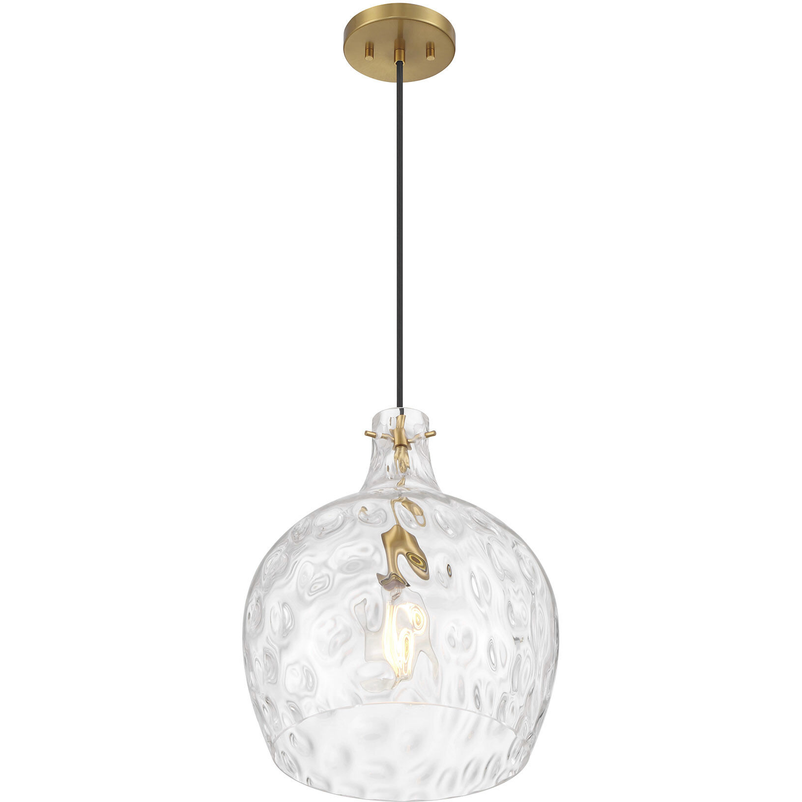 Coastal 1 Light 12.75 inch Natural Brass Pendant Ceiling Light