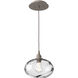 Coppa 1 Light 8 inch Beige Silver Pendant Ceiling Light in Metallic Beige Silver, Coppa Clear