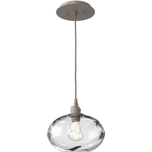 Coppa 1 Light 8 inch Beige Silver Pendant Ceiling Light in Metallic Beige Silver, Coppa Clear