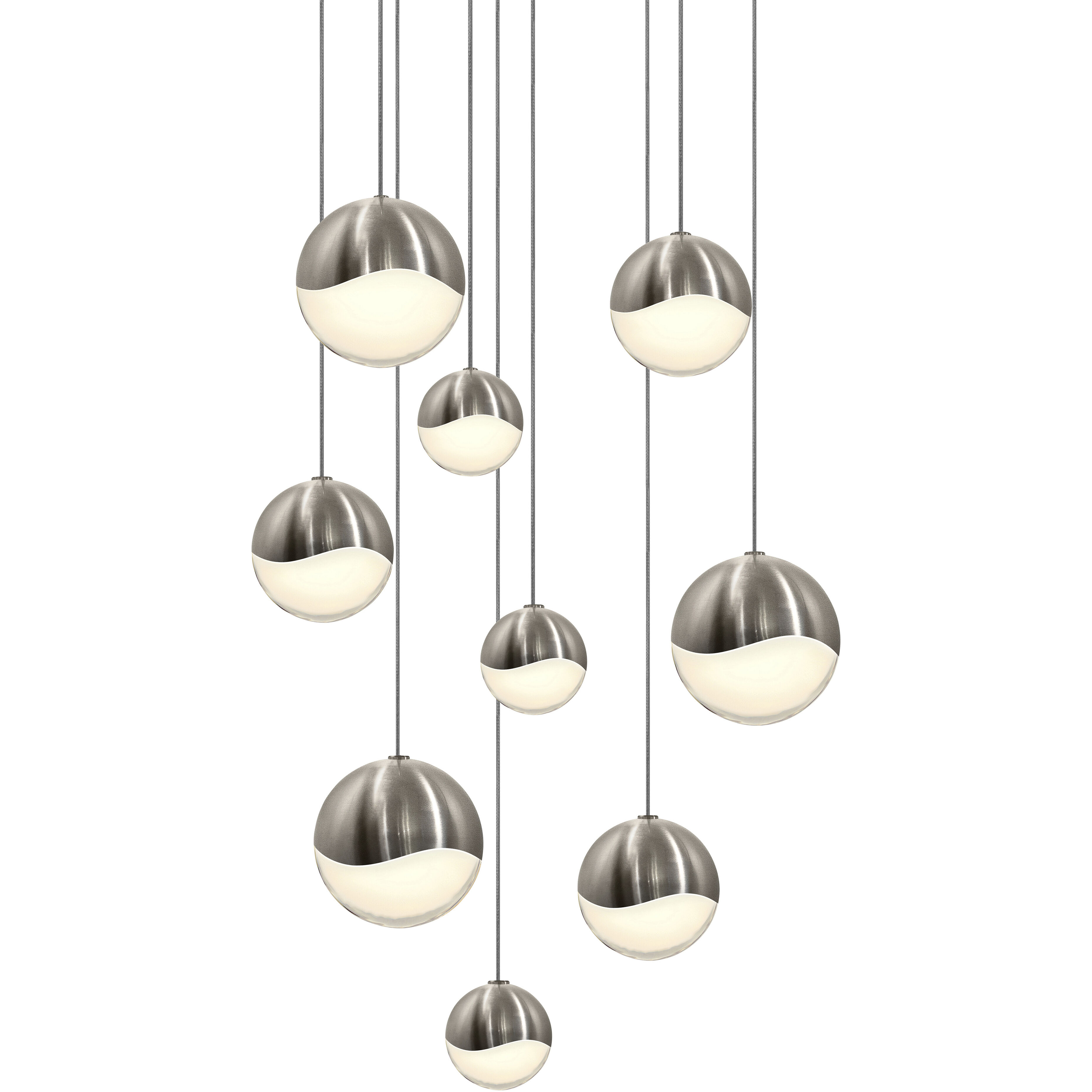Grapes LED 13.75 inch Satin Nickel Cluster Pendant Ceiling Light in Assorted