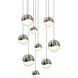 Grapes LED 13.75 inch Satin Nickel Cluster Pendant Ceiling Light in Assorted
