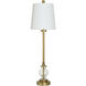 Eli 33.5 inch 60 watt Clear Seeded and Brass Buffet Lamp Portable Light