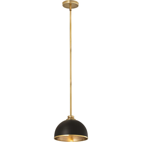 Landry 1 Light 10 inch Matte Black and Rubbed Brass Pendant Ceiling Light