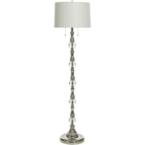 Cameron 61 inch 60.00 watt Alyssum Silver and Clear Floor Lamp Portable Light