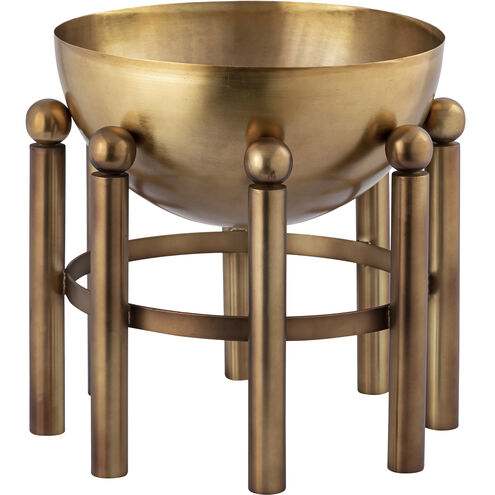 Piston Aged Brass Indoor Footed Planter, Small