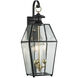 Olde Colony 3 Light 28 inch Black with Clear Outdoor Wall Sconce