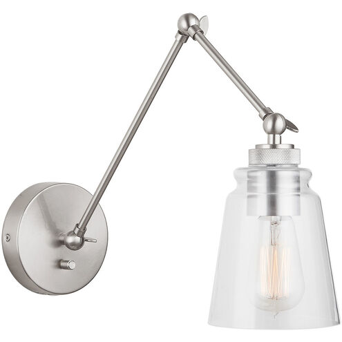Profile 15.25 inch 100 watt Brushed Nickel Adjustable Swing Arm Sconce Wall Light
