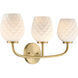 Dita 3 Light 23 inch Brushed Gold Vanity Light Wall Light