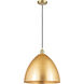 Ballston Dome 1 Light 16 inch Satin Gold Mini Pendant Ceiling Light