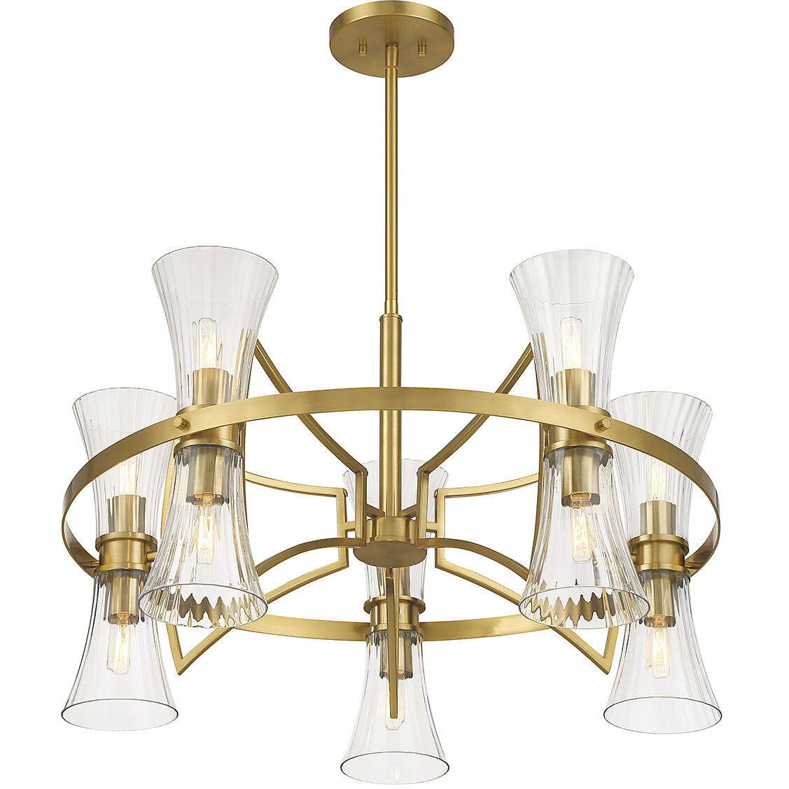 Bennington 10 Light 30.5 inch Warm Brass Chandelier Ceiling Light