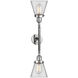 Franklin Restoration Small Cone LED 16 inch Polished Chrome Bath Vanity Light Wall Light in Clear Glass, Franklin Restoration