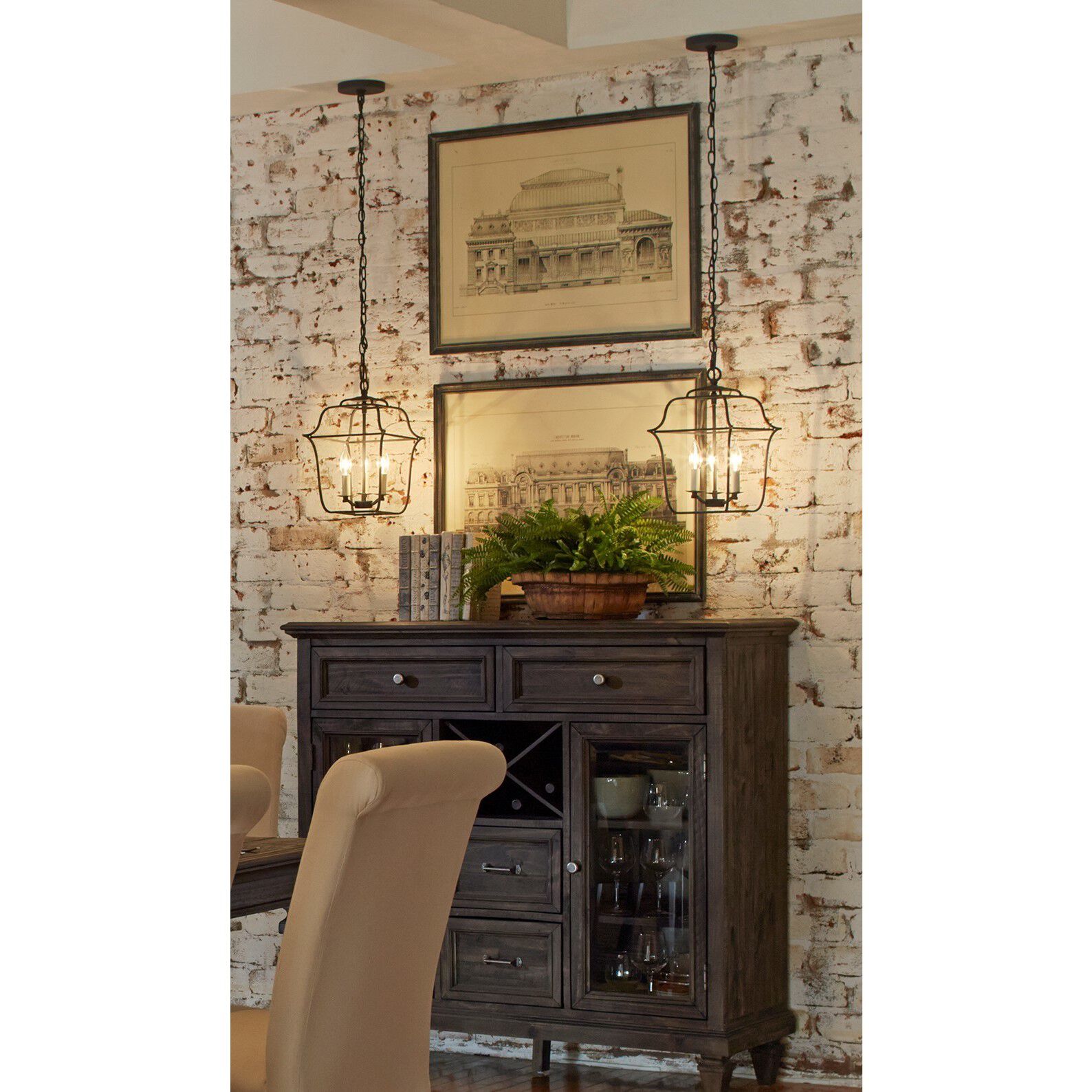 Gallery 3 Light 10 inch Royal Ebony Foyer Pendant Ceiling Light