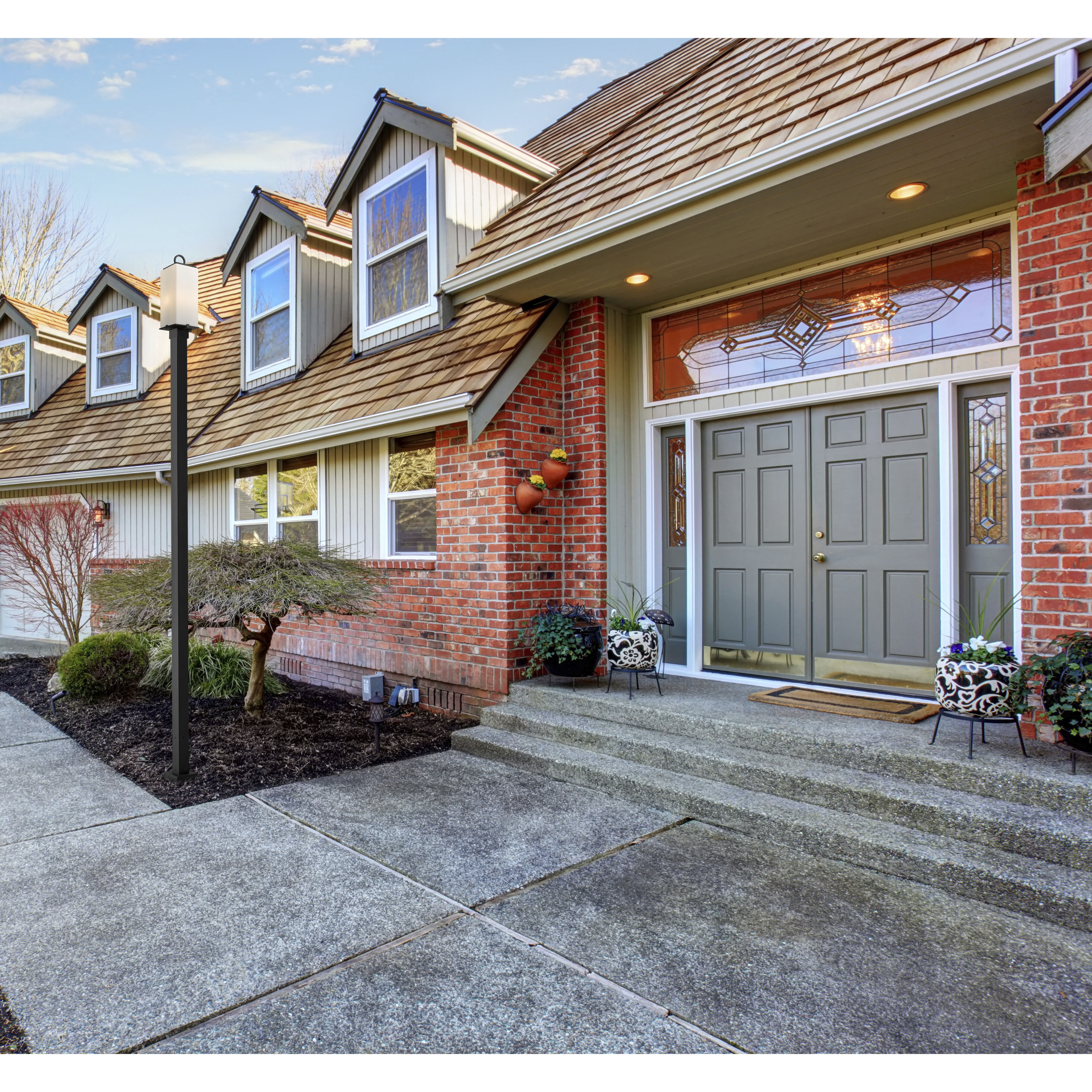 Sana 2 Light 114 inch Black Outdoor Post Mounted Fixture