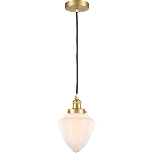 Edison Bullet LED 8 inch Satin Gold Mini Pendant Ceiling Light