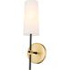 Mel 1 Light 5 inch Brass and Black Wall sconce Wall Light