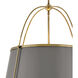 Clarke 4 Light 24.5 inch Lacquered Dark Brass with Dark Matte Grey Indoor Chandelier Ceiling Light