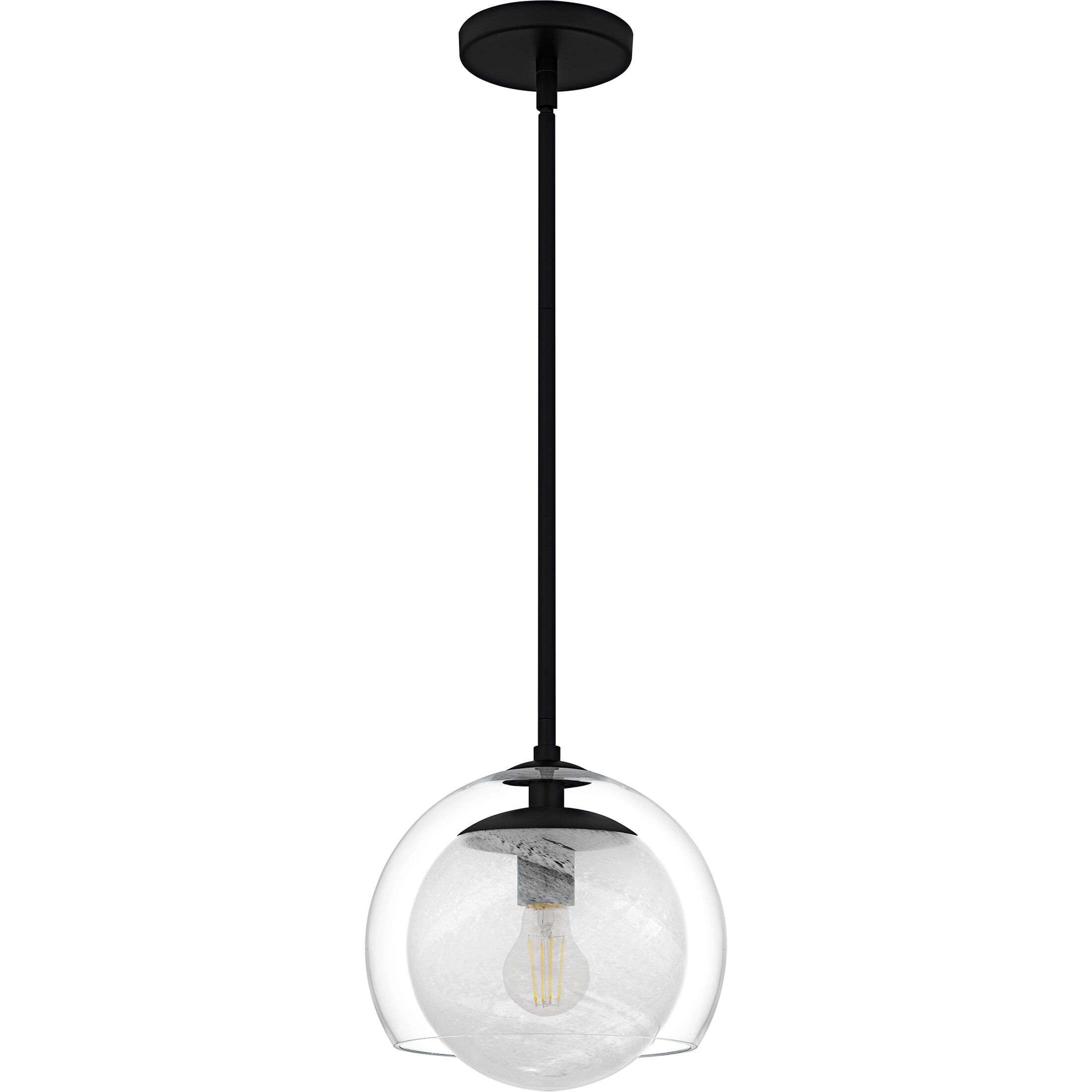 Eslinger 1 Light 10 inch Matte Black Mini Pendant Ceiling Light, Small