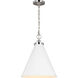 C&M by Chapman & Myers Wellfleet 1 Light 15.63 inch Matte White and Polished Nickel Pendant Ceiling Light in Matte White / Polished Nickel