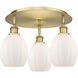 Eaton 3 Light 17.25 inch Brushed Brass Flush Mount Ceiling Light in Matte White