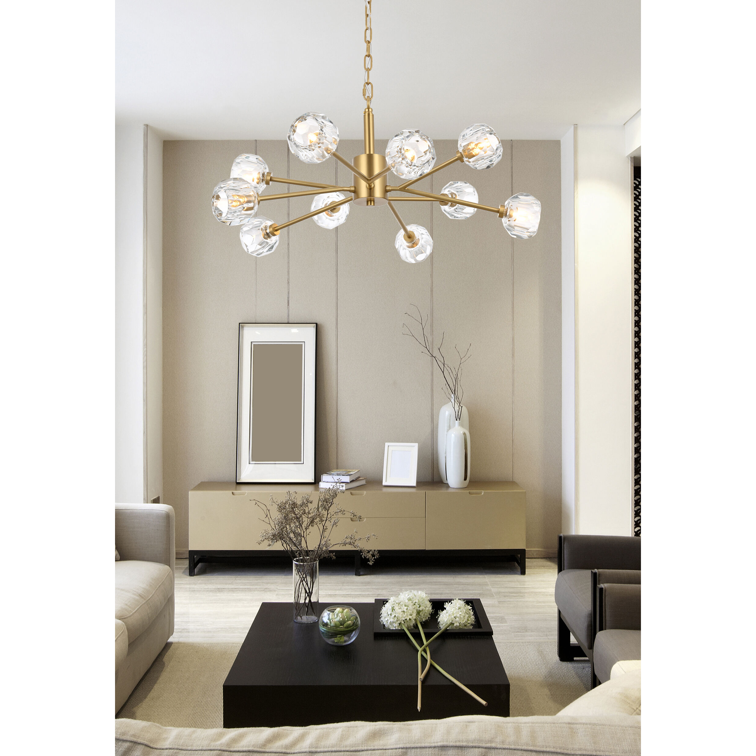 Graham 10 Light 30 inch Gold Pendant Ceiling Light