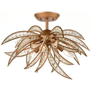 Naples 5 Light 21 inch Matte Gold Semi Flush Mount Ceiling Light