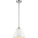 Ballston Adirondack 1 Light 8 inch Polished Chrome Pendant Ceiling Light in Incandescent, Glossy White, Ballston
