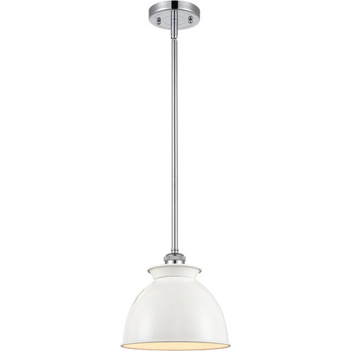 Ballston Adirondack 1 Light 8 inch Polished Chrome Pendant Ceiling Light in Incandescent, Glossy White, Ballston