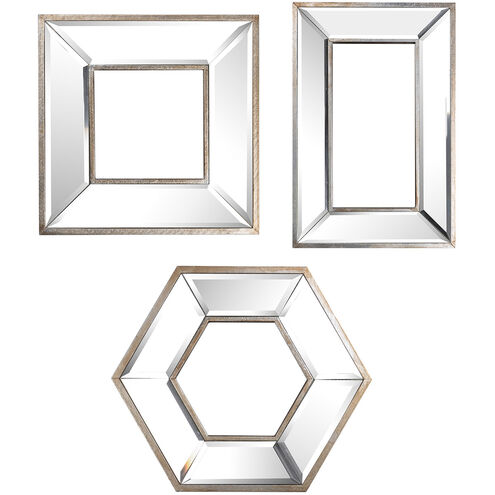 Kirby 18.1 X 12.2 inch Silver and Mirrored Mirror, Set of 2