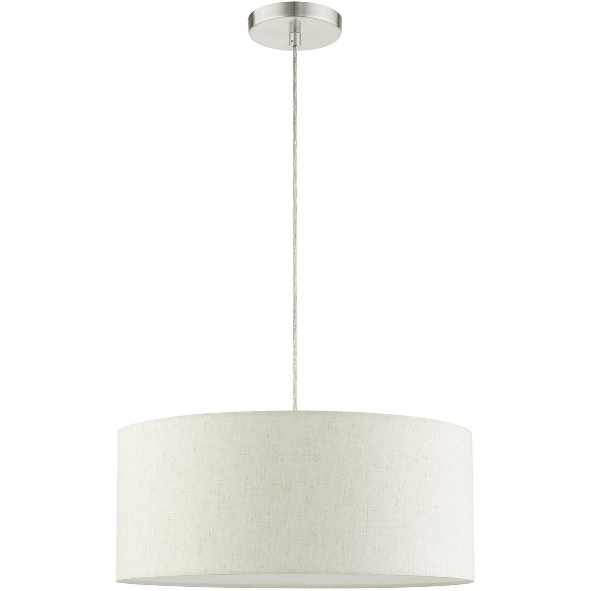 Meadow 3 Light 18 inch Brushed Nickel Drum Pendant Ceiling Light 