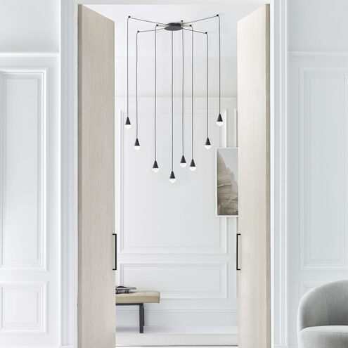 Sean Lavin Cupola LED Nightshade Black Chandelier Ceiling Light, Integrated LED