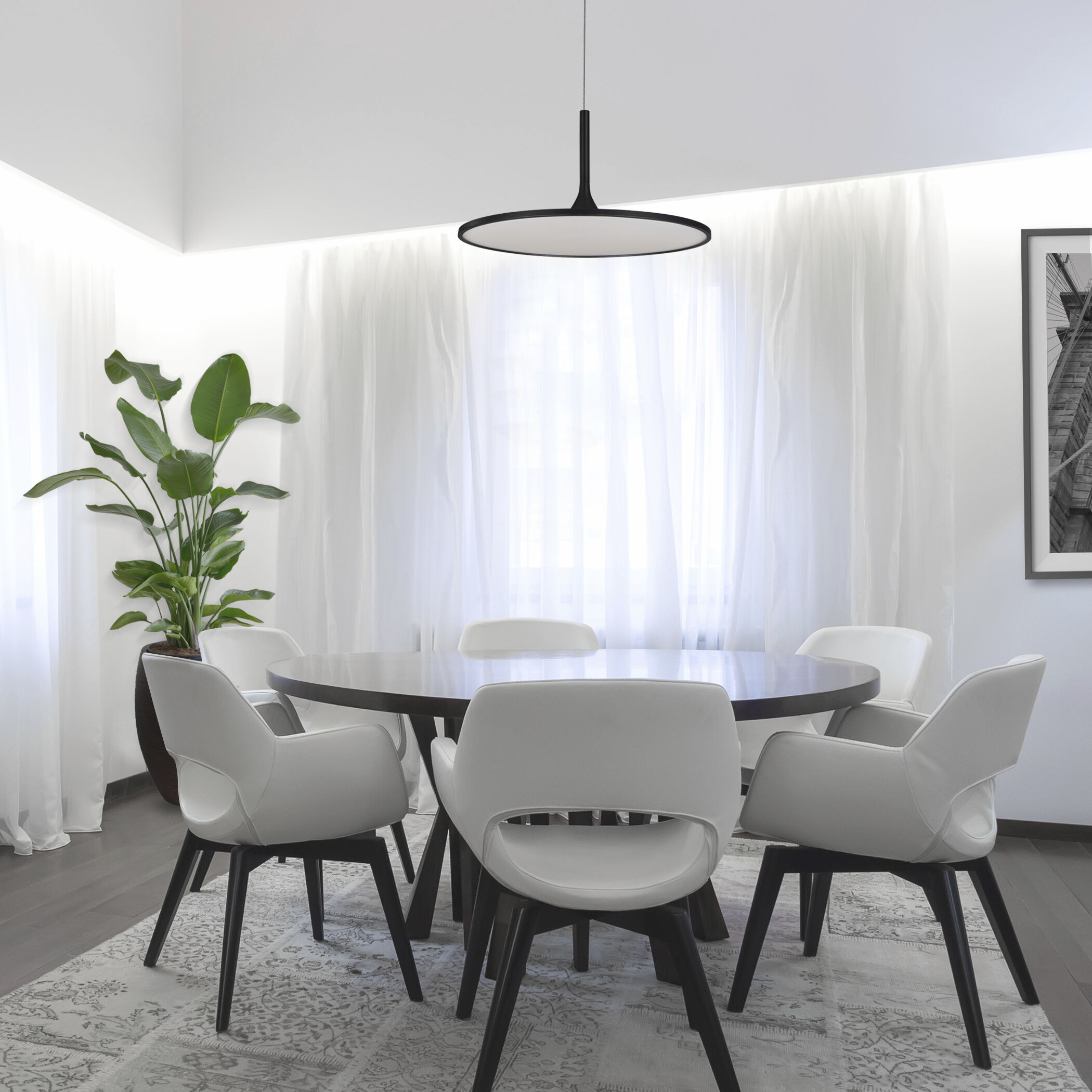 Salm 24 inch Black Pendant/Chandelier Ceiling Light